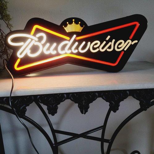 Budweiser Bier, Lichtreclame, USA, 1980 - Reclamebord -, Antiek en Kunst, Antiek | Wandborden en Tegels
