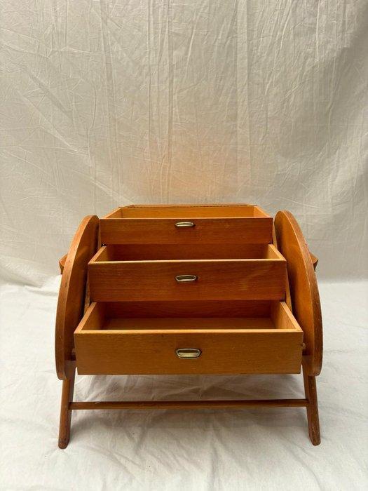 Naaidoos - Retro Uitklapbare Naaidoos, 50s Accordeonvorm -, Antiek en Kunst, Curiosa en Brocante