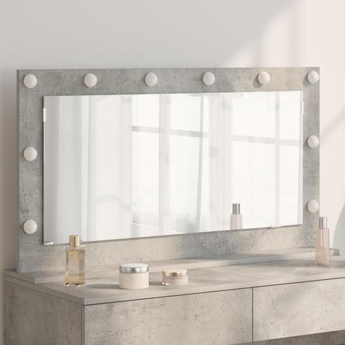 vidaXL Make-upspiegel met LED-lampen - Beton Grijs -, Huis en Inrichting, Woonaccessoires | Spiegels, Nieuw, Verzenden