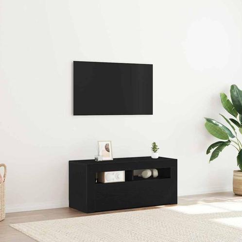 vidaXL TV Kast Zwart 90 x 35 x 40 cm Bewerkt hout, Huis en Inrichting, Kasten |Televisiemeubels, Nieuw, Verzenden