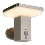 Solar buiten Wandlamp met sensor vierkant 4,4W Warm wit, Verzenden, Nieuw, Overige materialen