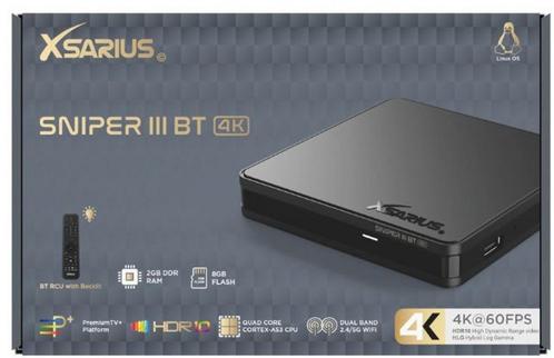 Xsarius Sniper 3 Bluetooth 4K UHD Linux OTT Mediastreamer, Audio, Tv en Foto, Schotelantennes, Nieuw, Ophalen of Verzenden