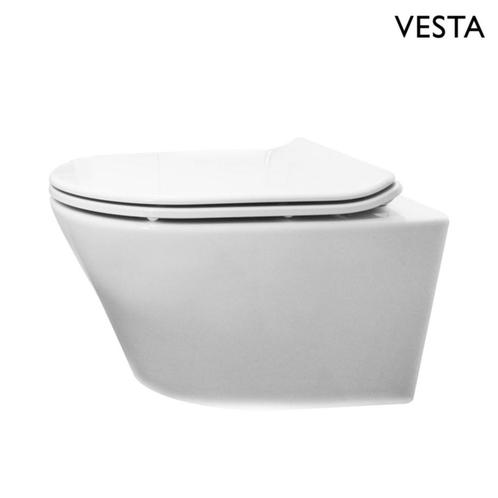 Hangtoilet Wiesbaden Vesta Diepspoel Wit ( incl. Flatline, Doe-het-zelf en Bouw, Sanitair, Overige typen, Nieuw, Ophalen of Verzenden
