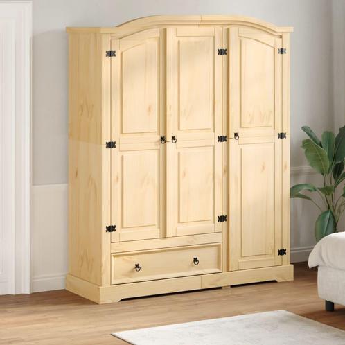vidaXL Kledingkast Corona 151,5x52x186 cm massief grenenhout, Huis en Inrichting, Kasten | Kleerkasten, Nieuw, Verzenden