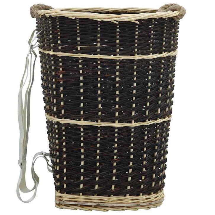 vidaXL Houtmand met draagriemen 50x44x58 cm natuurlijk, Tuin en Terras, Brandhout, Verzenden