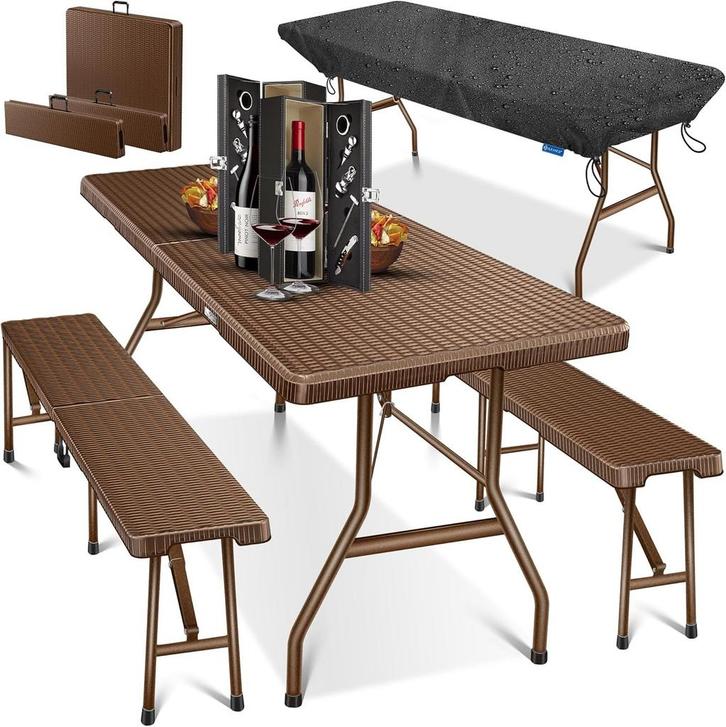 KESSER® Biertafel - Picknicktafel - Opvouwbaar - Bruin, Tuin en Terras, Tuinsets en Loungesets, Nieuw, Verzenden
