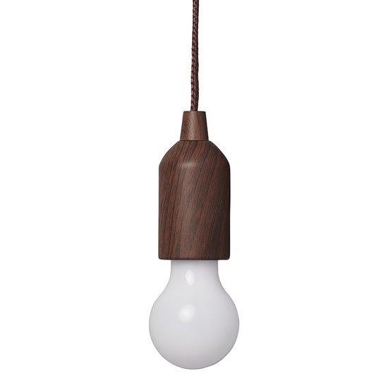 Retro lamp hout motief met koord 90cm, Auto-onderdelen, Verlichting, Verzenden