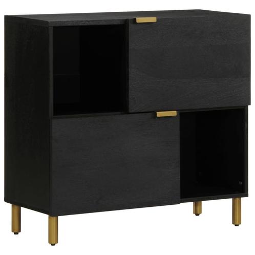 vidaXL Dressoir 80x33x75 cm bewerkt hout zwart, Huis en Inrichting, Woonaccessoires | Cd- en Dvd-rekken, Nieuw, Verzenden