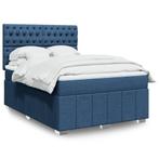 vidaXL Boxspring met matras stof blauw 160x200 cm, Verzenden, Nieuw