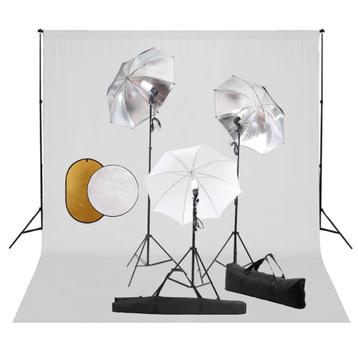 vidaXL Fotostudioset met lampen, paraplus, achtergrond en, Verzenden
