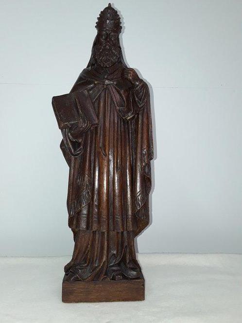 Beeld, Paus Gregorius de grote - 52 cm - Hout, Antiek en Kunst, Kunst | Niet-Westerse kunst