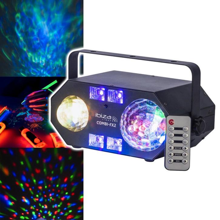 Ibiza Light COMBI-FX2 4-in-1 Lichteffect Met UV, Muziek en Instrumenten, Licht en Laser