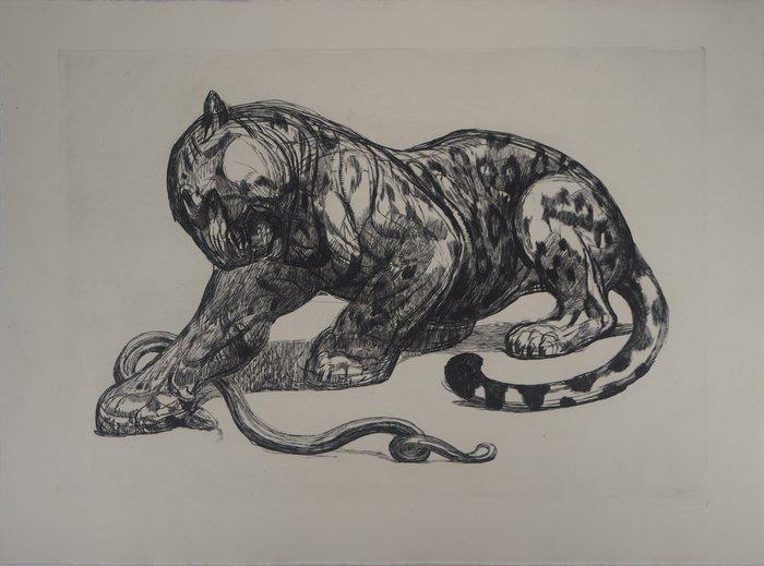 Paul Jouve (1878-1973) - Jaguar et serpent, Antiek en Kunst, Antiek | Overige Antiek