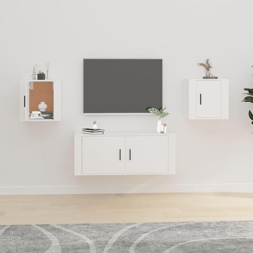 vidaXL Tv-wandmeubels 2st 40x34,5x40 cm wit, Huis en Inrichting, Kasten |Televisiemeubels, Nieuw, Verzenden