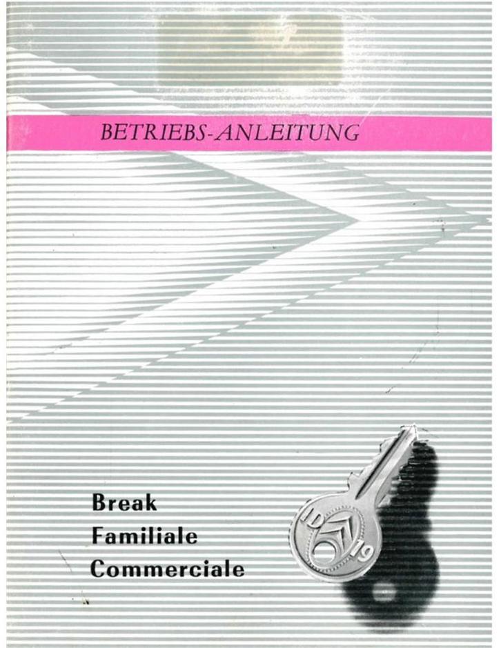 1960 CITROEN ID 19 F INSTRUCTIEBOEKJE DUITS, Auto diversen, Handleidingen en Instructieboekjes, Ophalen of Verzenden