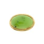 Gouden broche met Jade (vintage, geelgoud) (vintage), Handtassen en Accessoires, Broches, Gebruikt, Overige kleuren, Ophalen of Verzenden