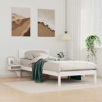vidaXL Bedframe met nachttafels met hoofdeinde Wit Massief, Huis en Inrichting, Verzenden, Nieuw