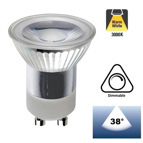 GU10 LED Spot 3 watt | 35mm (MR11) | Dimbaar | 3000K WarmWit, Huis en Inrichting, Lampen | Spots, Led, Nieuw, Glas, Plafondspot of Wandspot