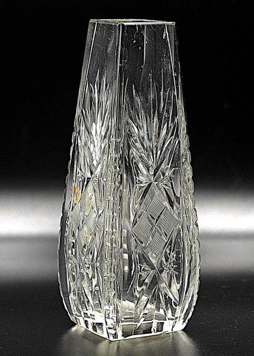 Art Deco Deep-cut Faceted Crystal Glass Vase 1920 - Vase -, Antiek en Kunst, Antiek | Glaswerk en Kristal
