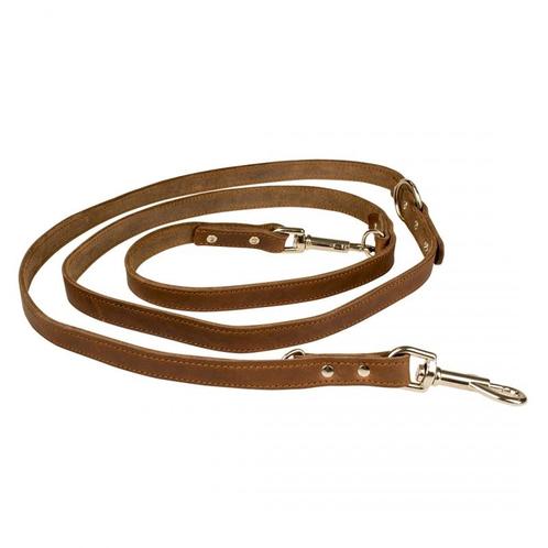 Duvo Leder leiband bruin 100-200cm/18mm, Animaux & Accessoires, Colliers & Médailles pour chiens