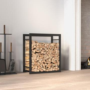 vidaXL Haardhoutrek 50x28x56 cm staal matzwart, Verzenden