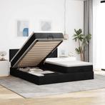 vidaXL Ottoman bed met matrassen 160x200cm stof zwart, Huis en Inrichting, Slaapkamer | Bedden, Verzenden, Nieuw