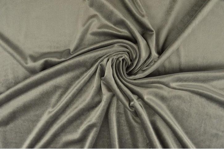 10 meter stretch fluweel - Zilvergrijs, Hobby en Vrije tijd, Stoffen en Lappen, 120 cm of meer, 200 cm of meer, Grijs, Nieuw, Polyester