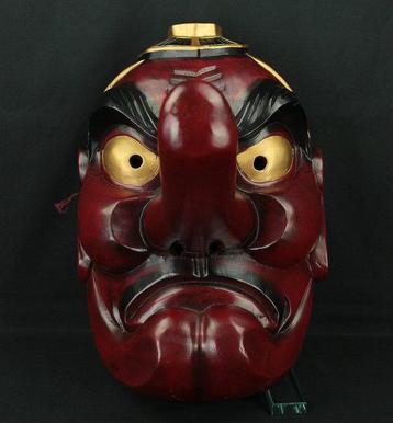 Mask - Bois - Masque en bois de Tengu de 45 cm