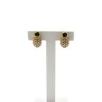 18 Krt. Gouden oorstekers met saffier en diamant | Ca. 1,..., Handtassen en Accessoires, Oorbellen, Gebruikt, Overige kleuren