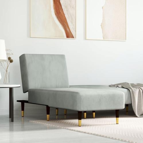vidaXL Chaise longue fluweel lichtgrijs, Huis en Inrichting, Zetels | Zetels en Chaises Longues, Nieuw, Verzenden