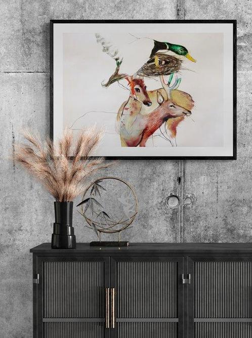 Olga Gál - Build your  nest in Heaven  original art on paper, Antiek en Kunst, Kunst | Schilderijen | Modern