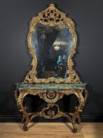 Wandtafel - Hout, Marmer - Consolle Barocchetta