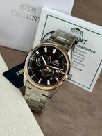 Orient - Stretto Sun & Moon Automatic Day/Date Silver/Brown, Nieuw