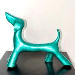 Abdoulaye Derme - Sculpture, Chien - 20 cm - Bronze peint à, Antiquités & Art