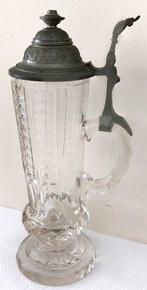 Chope de bière - Cristal, Étain - Bohemen - 500 ml, Antiek en Kunst, Antiek | Glaswerk en Kristal