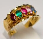 Zonder minimumprijs - Ring - 14 karaat Geel goud, Garnet,