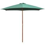 vidaXL Parasol 270x270 cm houten paal groen, Verzenden, Nieuw