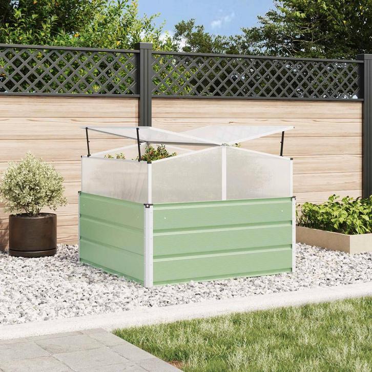 vidaXL Plantenbak Pastel Groen 100 x 100 x 77 cm Gegevens, Jardin & Terrasse, Pots de fleurs, Envoi