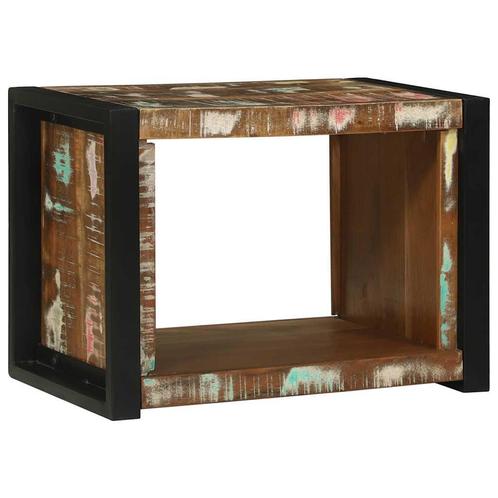 vidaXL Muurcube Bruin 55 x 35 x 40 cm Massief gerecycled, Huis en Inrichting, Tafels | Kaptafels, Nieuw, Verzenden