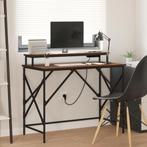 vidaXL Bureau bruin eikenkleur 100 x 50 x 86.5 cm Bewerkt, Huis en Inrichting, Verzenden, Nieuw