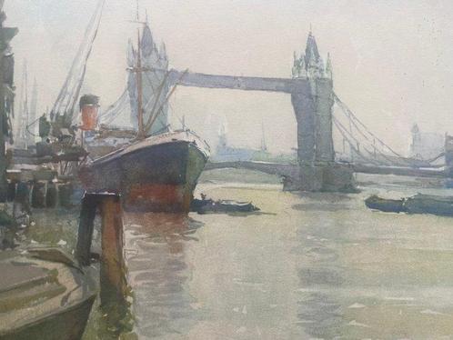 Marc (XX) - Aquarel De Tower Bridges Londen  Engeland, Antiquités & Art, Art | Peinture | Classique