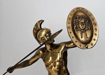 sculptuur, Groot Achilles beeld - 42 cm - Koper - Marmer