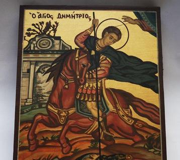 Icoon - Sint Demetrius van Thessaloniki, met de hand
