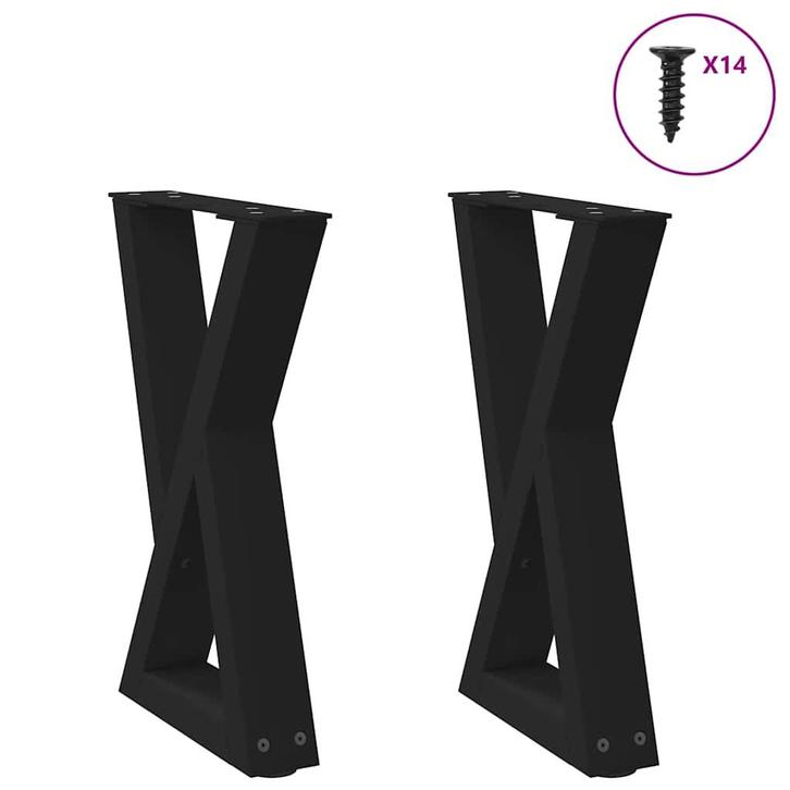 vidaXL Salontafelpoten 2 st 28x(42-43,3) cm staal zwart, Huis en Inrichting, Tafelonderdelen, Nieuw, Verzenden