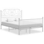 vidaXL Bedframe metaal wit 140x200 cm, Huis en Inrichting, Slaapkamer | Bedden, Verzenden, Nieuw
