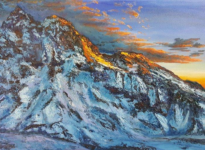 Stanislav Kunchev 1984 - “ Golden Dolomites”, Antiek en Kunst, Kunst | Schilderijen | Modern