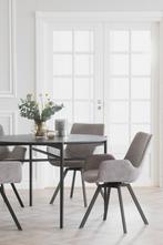 Houten eettafel zwart | rond | Skye | Rowico Home, Maison & Meubles, Tables | Tables à manger, Verzenden
