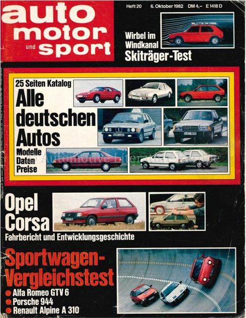 1982 AUTO MOTOR UND SPORT 20 DUITS, Autos : Divers, Modes d'emploi & Notices d'utilisation