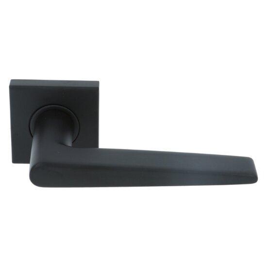 Deurkruk Wig op geveerd vierkant rozet mat zwart, Doe-het-zelf en Bouw, Hang- en Sluitwerk, Ophalen of Verzenden