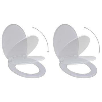 vidaXL Toiletbrillen met soft-close deksels 2 st kunststof, Verzenden